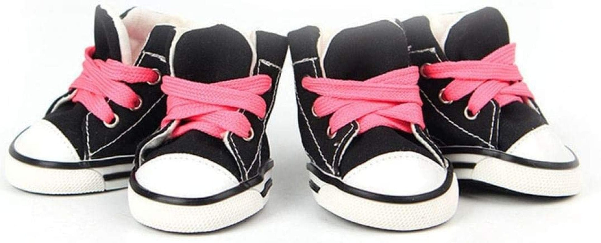 SENERY Pet Canvas Boots Candy Color Puppy Nonslip Causal Dog Shoes Lace up Outdoor Booties Sneaker Paw Protector Animals & Pet Supplies > Pet Supplies > Dog Supplies > Dog Apparel SENERY Black size 5 