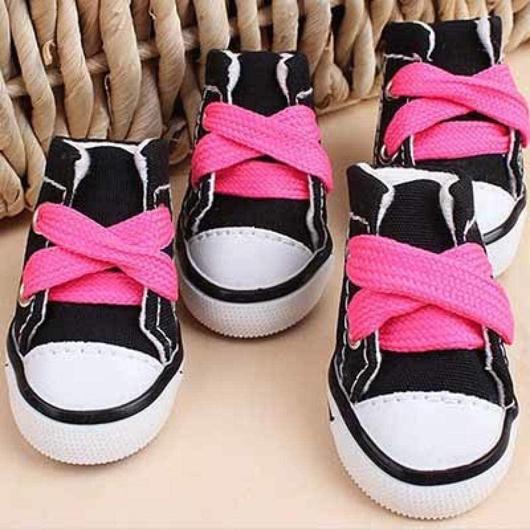 SENERY Pet Canvas Boots Candy Color Puppy Nonslip Causal Dog Shoes Lace up Outdoor Booties Sneaker Paw Protector Animals & Pet Supplies > Pet Supplies > Dog Supplies > Dog Apparel SENERY   