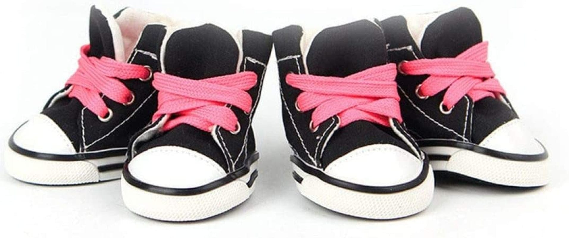 SENERY Pet Canvas Boots Candy Color Puppy Nonslip Causal Dog Shoes Lace up Outdoor Booties Sneaker Paw Protector Animals & Pet Supplies > Pet Supplies > Dog Supplies > Dog Apparel SENERY Black size 2 