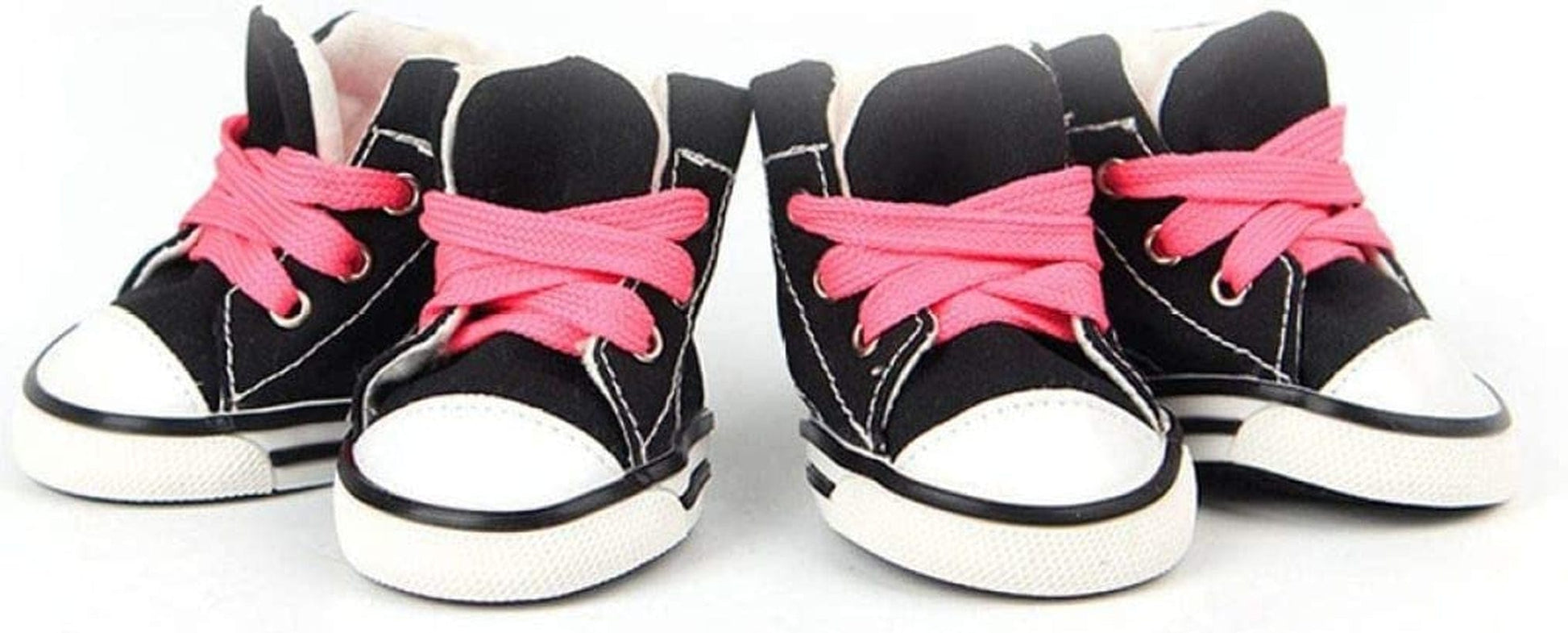 SENERY Pet Canvas Boots Candy Color Puppy Nonslip Causal Dog Shoes Lace up Outdoor Booties Sneaker Paw Protector Animals & Pet Supplies > Pet Supplies > Dog Supplies > Dog Apparel SENERY Black size 3 