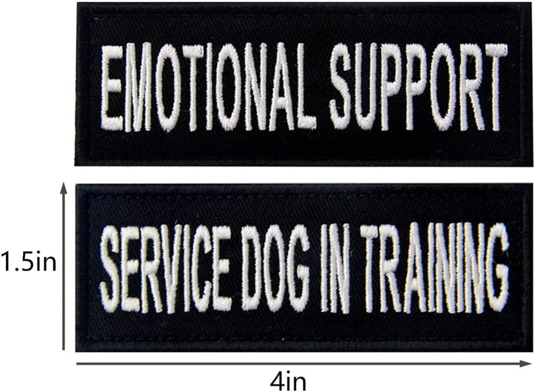 Service Dog Do Not Pet in Training Emotional Support Vest / Harnesses Morale Tactical Patch Embroidered Badge Fastener Hook & Loop Emblem, 1.5 X 4 Inch, 5 Pcs Animals & Pet Supplies > Pet Supplies > Dog Supplies > Dog Apparel TailWag Planet   