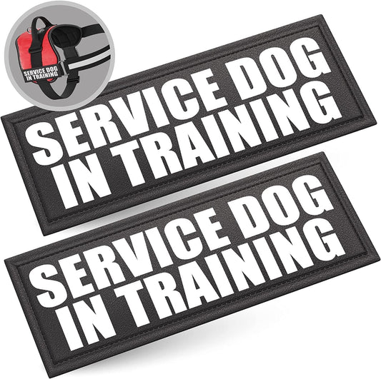 Service Dog in Training Patch with Hook Back and Reflective Lettering for Service Dog in Training Vests (Service Dog in Training, Large - 2" X 6") Animals & Pet Supplies > Pet Supplies > Dog Supplies > Dog Apparel Industrial Puppy SERVICE DOG IN TRAINING Large, 2 x 6" 