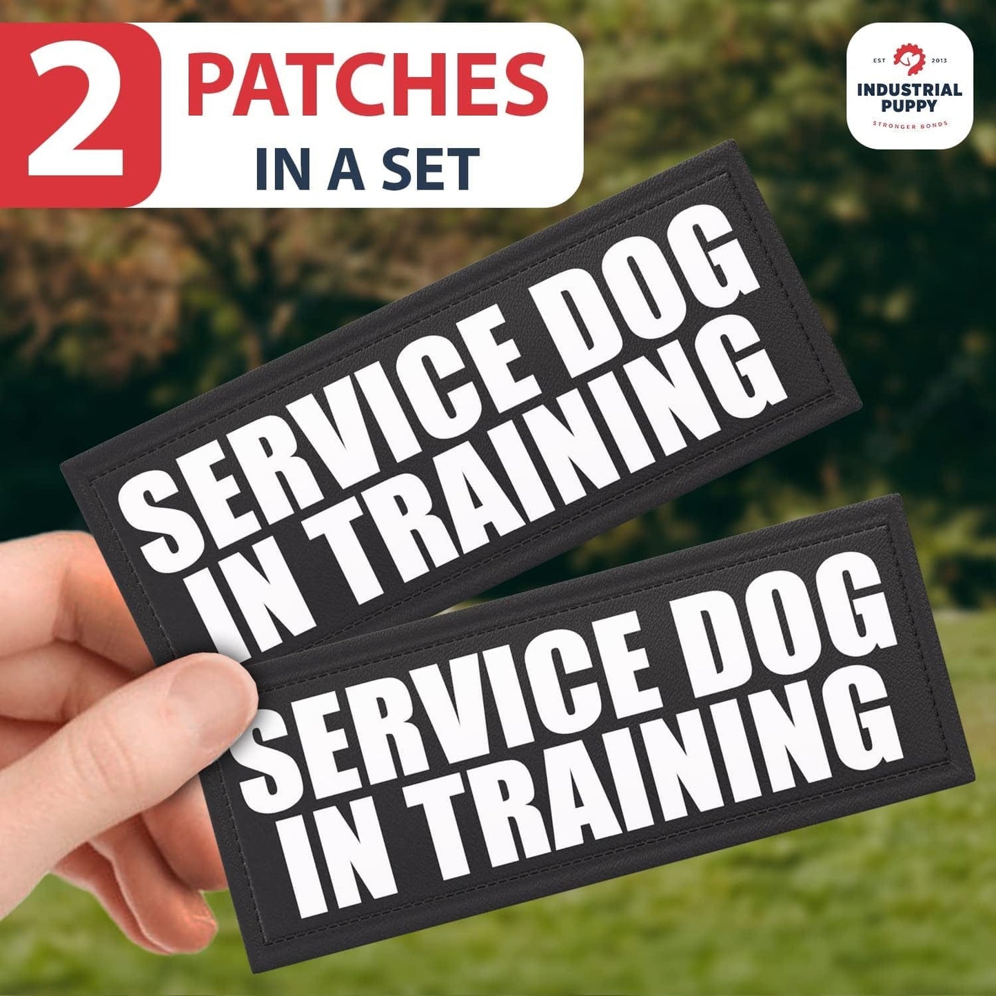 Service Dog in Training Patch with Hook Back and Reflective Lettering for Service Dog in Training Vests (Service Dog in Training, Large - 2" X 6") Animals & Pet Supplies > Pet Supplies > Dog Supplies > Dog Apparel Industrial Puppy   