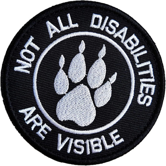 Service Dog Not All Disabilities Are Visible Vests/Harnesses Emblem Embroidered Fastener Hook & Loop Patch (Paw Abilities) Animals & Pet Supplies > Pet Supplies > Dog Supplies > Dog Apparel Minason Paw Abilities  
