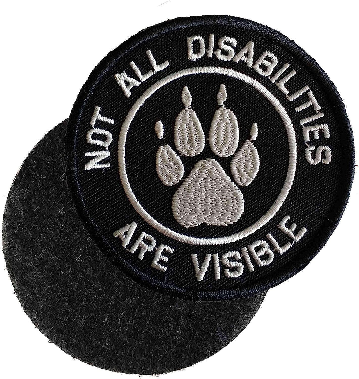 Service Dog Not All Disabilities Are Visible Vests/Harnesses Emblem Embroidered Fastener Hook & Loop Patch (Paw Abilities) Animals & Pet Supplies > Pet Supplies > Dog Supplies > Dog Apparel Minason   