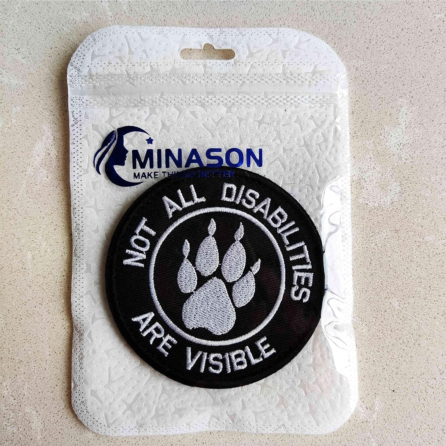 Service Dog Not All Disabilities Are Visible Vests/Harnesses Emblem Embroidered Fastener Hook & Loop Patch (Paw Abilities) Animals & Pet Supplies > Pet Supplies > Dog Supplies > Dog Apparel Minason   