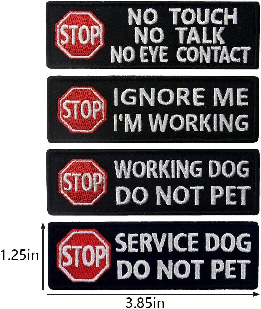 Custom Embroidered Hand Stop Symbol Service Dog Do Not Distract