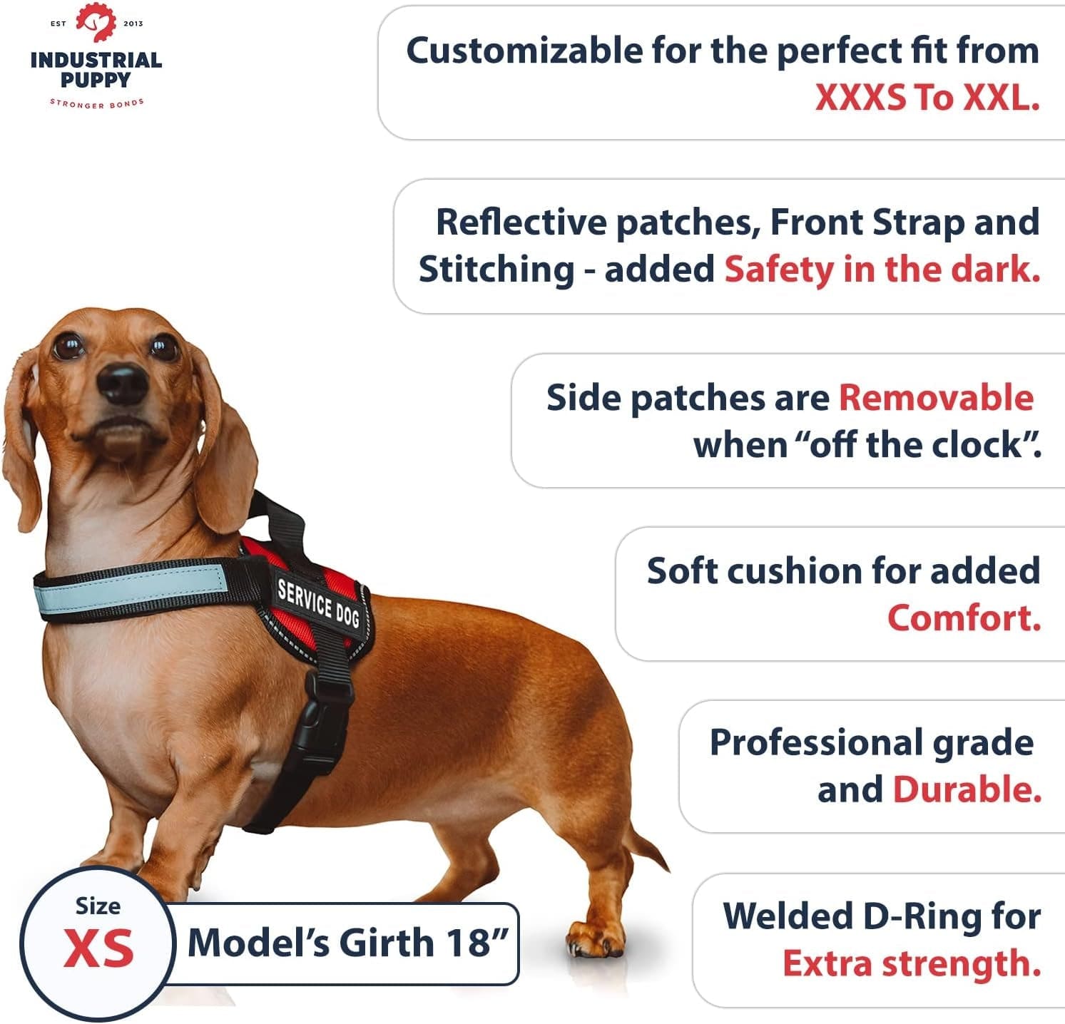 Service Dog Vest with Hook and Loop Straps & Matching Service Dog Leash Set - Harnesses from XXS to XXL - Service Dog Harness Features Reflective Patch and Comfortable Mesh Design (Pink, XS) Animals & Pet Supplies > Pet Supplies > Dog Supplies > Dog Apparel Industrial Puppy   