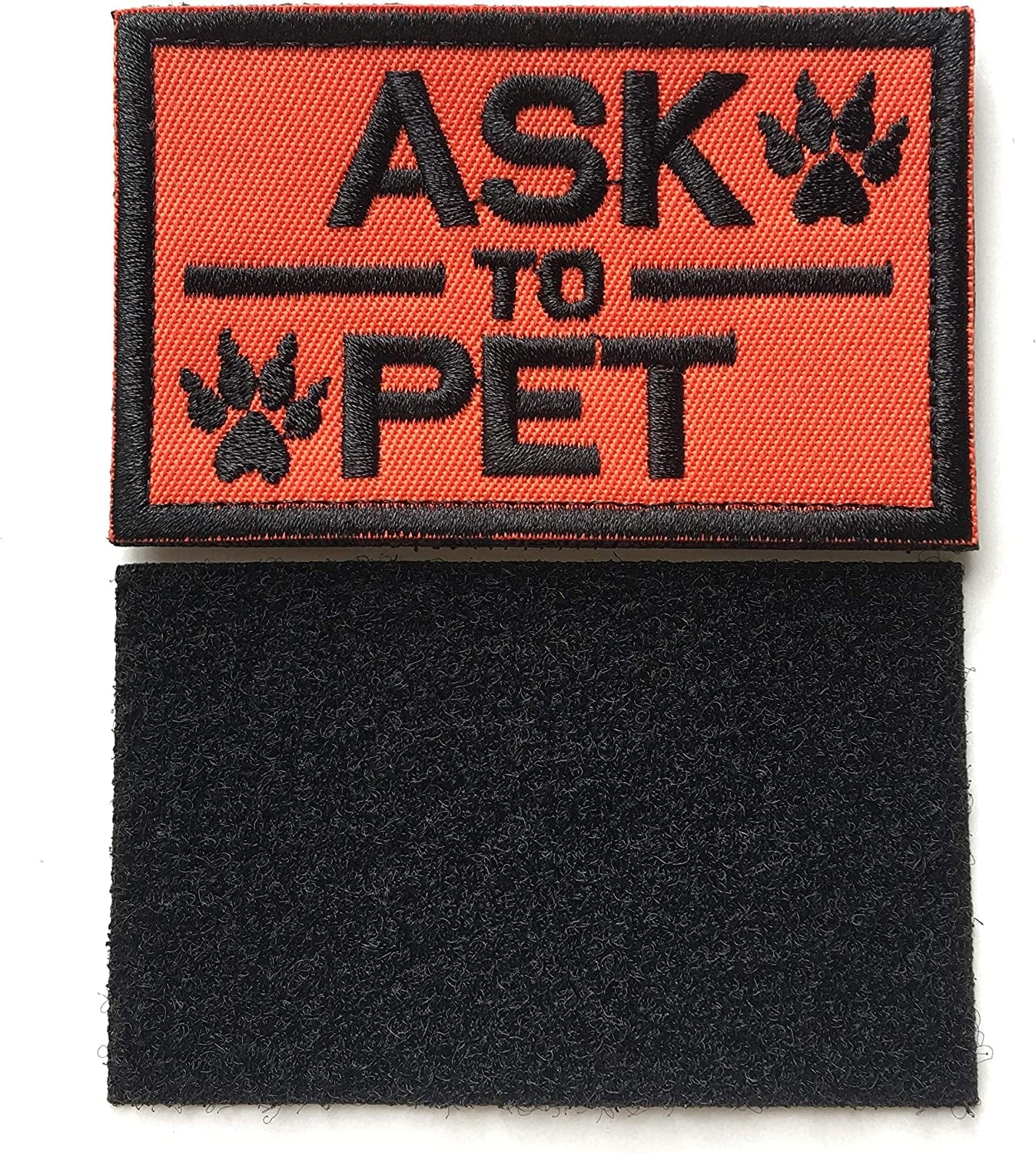 Set of 2 Service Dog/Ask to Pet Embroidered Tactical Patch Badge for Dog Pet Tactical K9 Harness Vest (Ask to Pet Orange) Animals & Pet Supplies > Pet Supplies > Dog Supplies > Dog Apparel Xunqian   