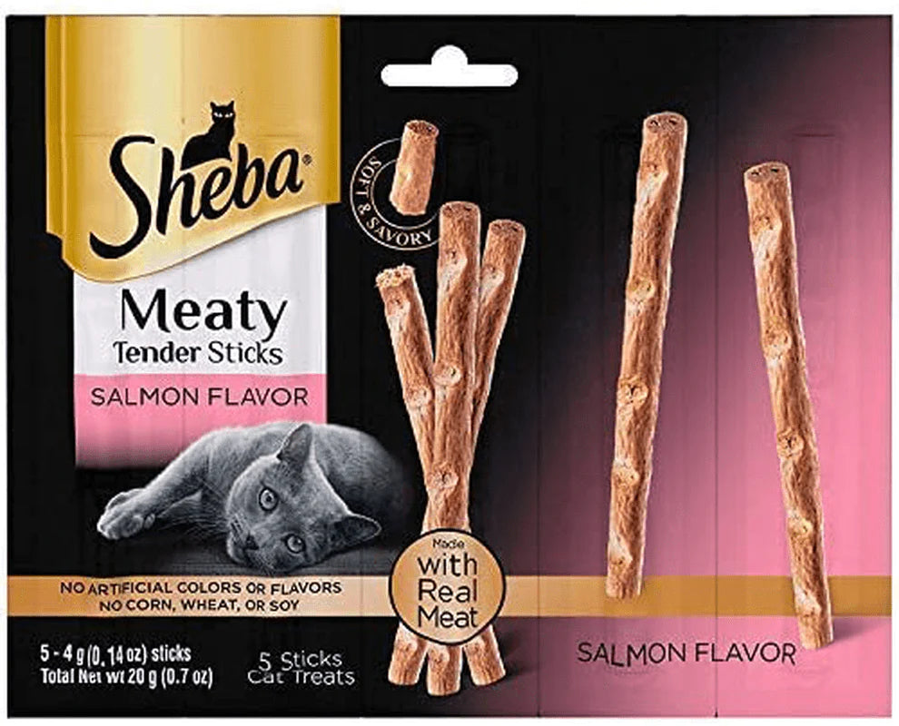Sheba Meaty Tender Sticks 2 (5 Count) Tuna Sticks, 2 (5 Count) Salmon Sticks, and 2 (5 Count) Chicken Sticks, 30 Sticks Animals & Pet Supplies > Pet Supplies > Cat Supplies > Cat Treats MK & Company   