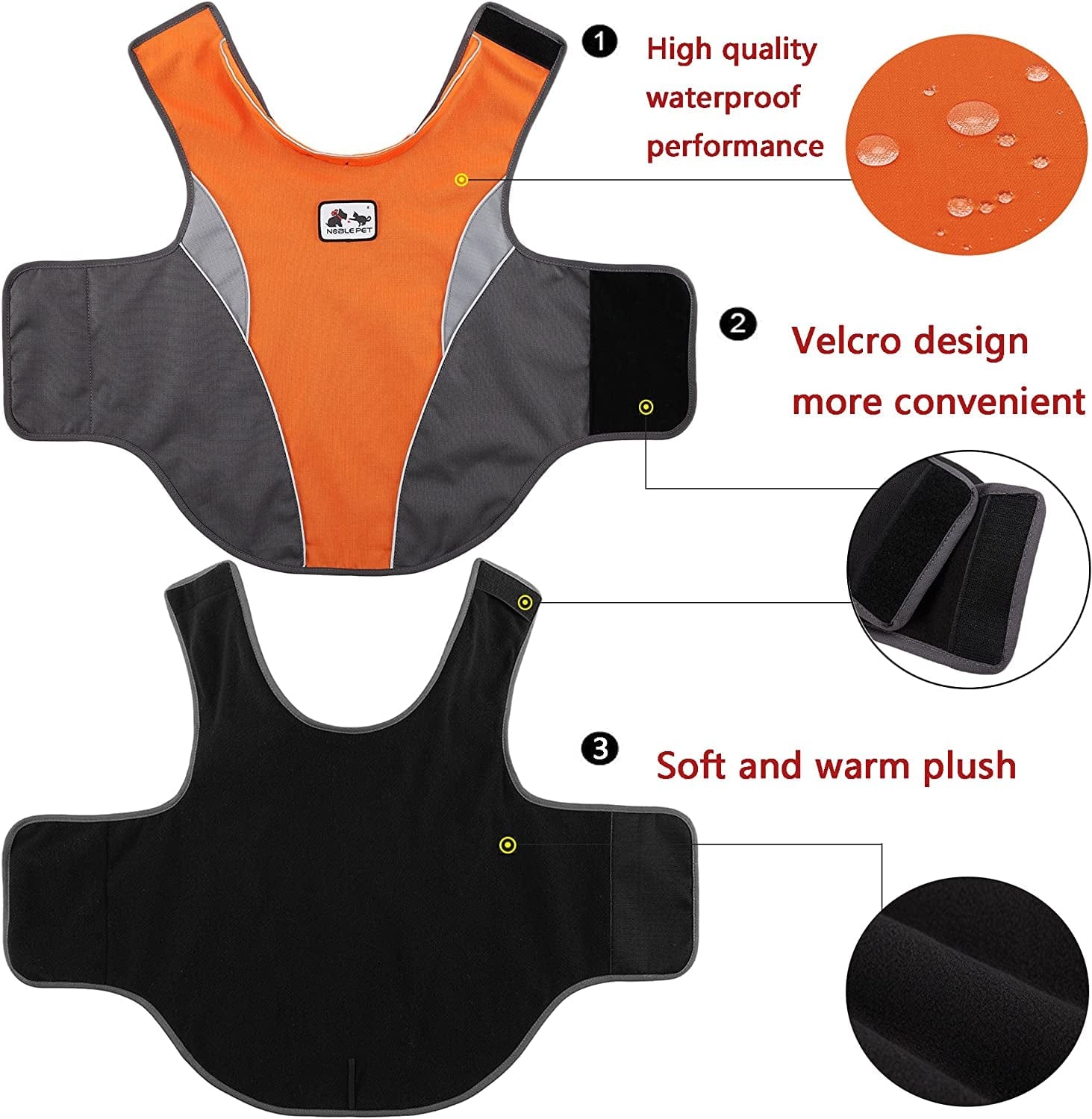 SILD Dog Jacket Outdoor Indoor Activities Waterproof Windproof Reflective Dog Cold Weather Winter Coat Dog Vest Autumn Pet Apparel for Small Medium Large Dog (M, Orange) Animals & Pet Supplies > Pet Supplies > Dog Supplies > Dog Apparel SILD   
