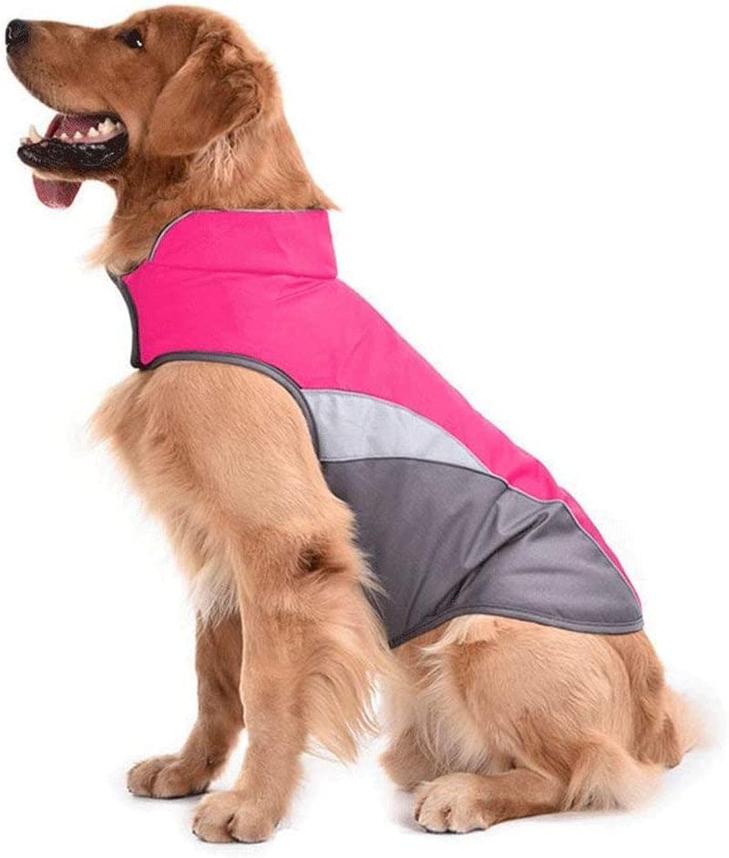 SILD Dog Jacket Outdoor Indoor Activities Waterproof Windproof Reflective Dog Cold Weather Winter Coat Dog Vest Autumn Pet Apparel for Small Medium Large Dog (M, Orange) Animals & Pet Supplies > Pet Supplies > Dog Supplies > Dog Apparel SILD Rose Red XXXL(Chest:33.5'',Back:24'') 