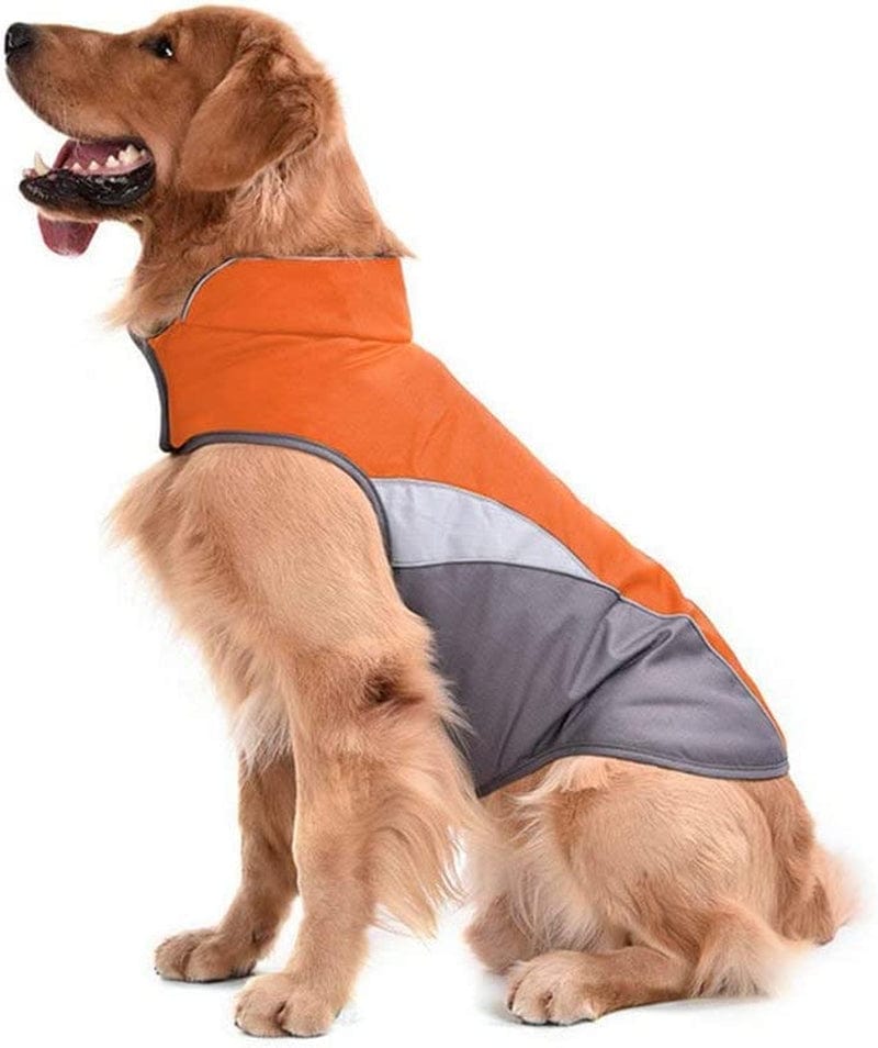 SILD Dog Jacket Outdoor Indoor Activities Waterproof Windproof Reflective Dog Cold Weather Winter Coat Dog Vest Autumn Pet Apparel for Small Medium Large Dog (M, Orange) Animals & Pet Supplies > Pet Supplies > Dog Supplies > Dog Apparel SILD Orange XXXL(Chest:33.5'',Back:24'') 