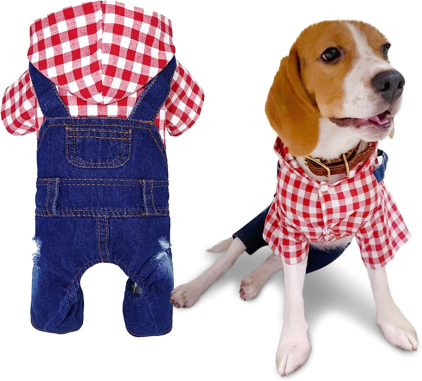 SILD Pet Denim Jumpsuit Dog Jeans Hoodies Cool Blue Coat Medium Small Dogs Classic Jacket Puppy Blue Vintage Washed Vests (S, Black) Animals & Pet Supplies > Pet Supplies > Dog Supplies > Dog Apparel SILD Red 1 XS 