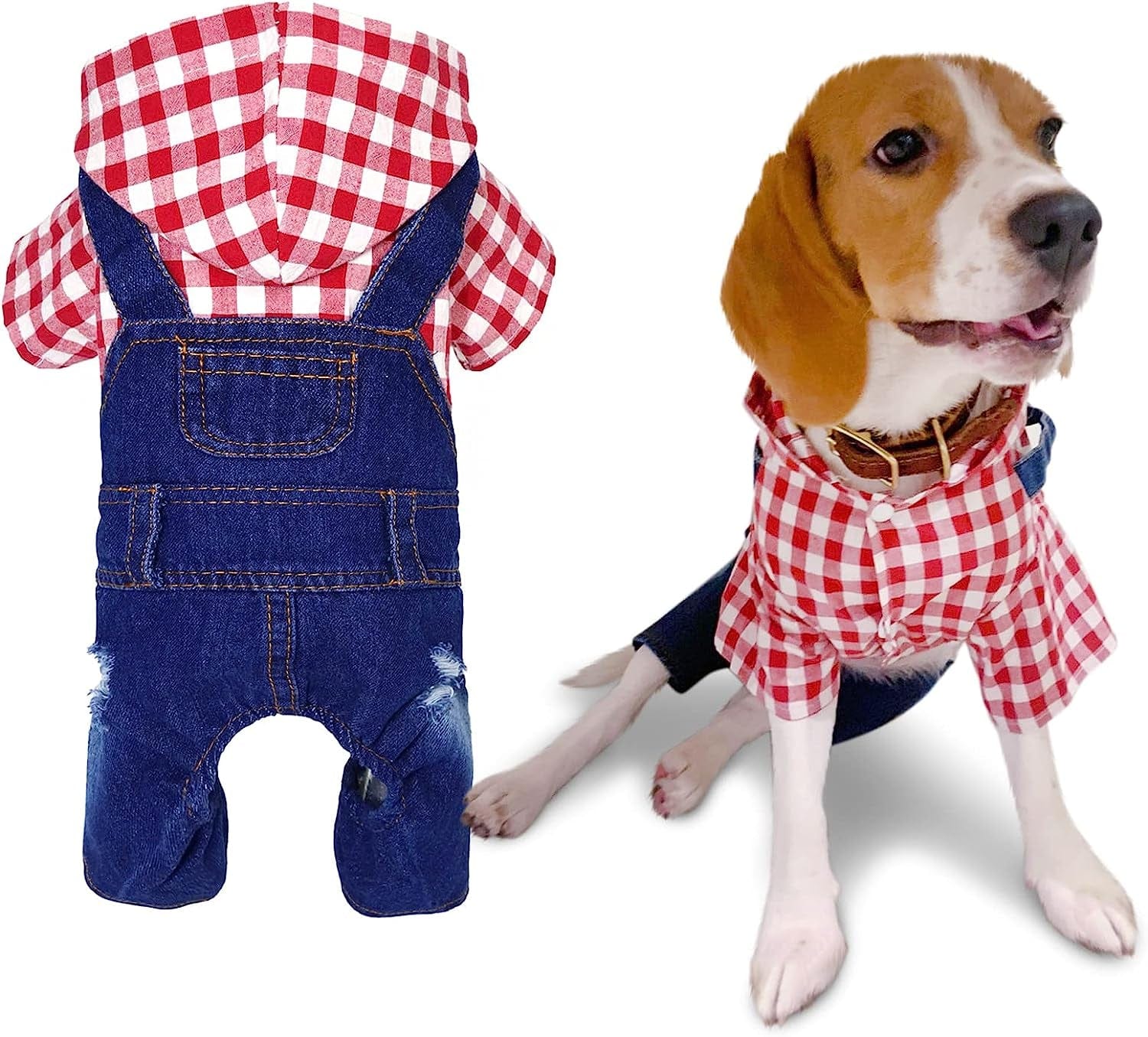 SILD Pet Denim Jumpsuit Dog Jeans Hoodies Cool Blue Coat Medium Small Dogs Classic Jacket Puppy Blue Vintage Washed Vests (S, Black) Animals & Pet Supplies > Pet Supplies > Dog Supplies > Dog Apparel SILD Red 1 XS 
