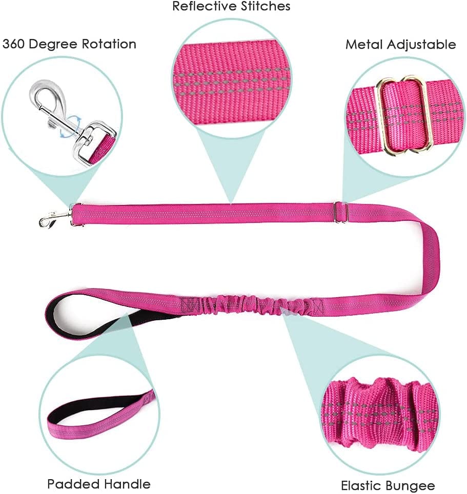 Slowton No Pull Small Dog Harness and Leash Set, Puppy Soft Vest Harness Neck & Chest Adjustable, Reflective Lightweight Harness & Anti-Twist Pet Lead Combo for Small Medium Dogs (Fuchsia, XXS) Animals & Pet Supplies > Pet Supplies > Dog Supplies > Dog Apparel SlowTon   