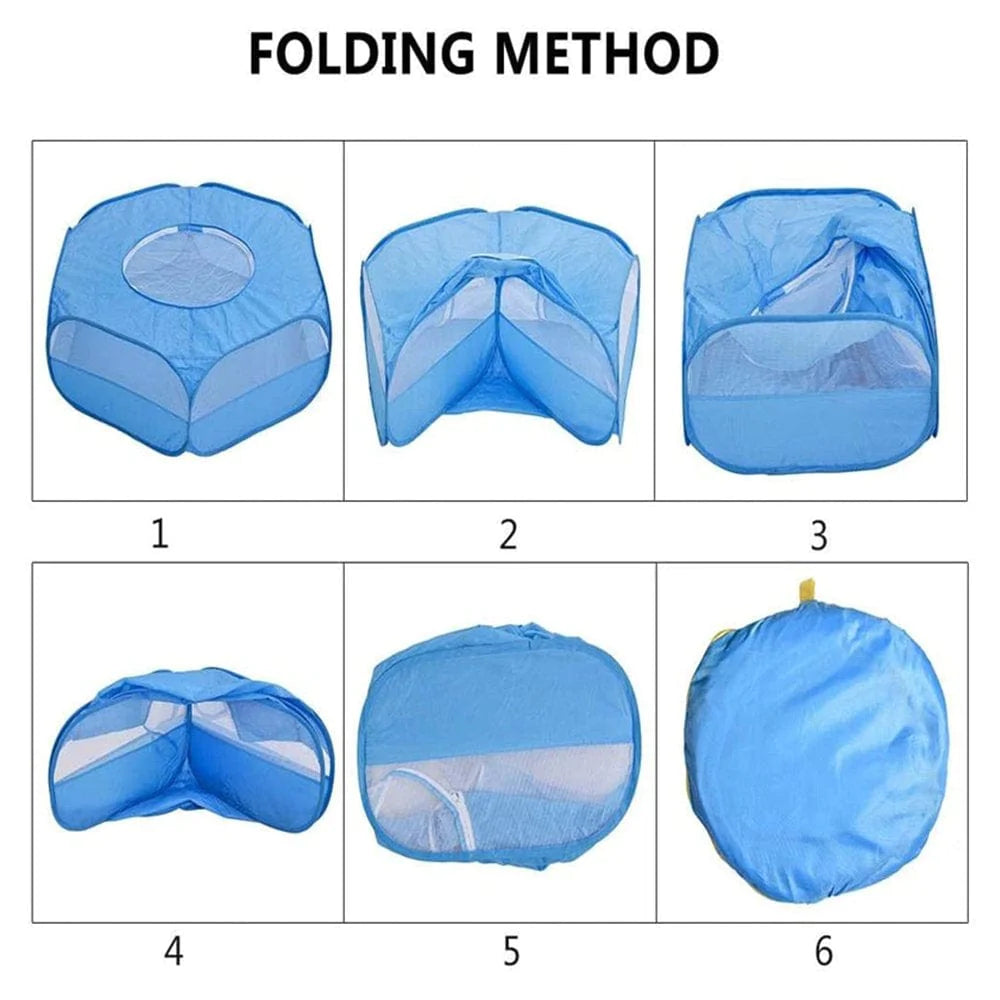 Small Animal Playpen, Waterproof Small Pet Cage Tent Portable Outdoor Exercise Yard Fence with Top Cover anti Escape Yard Fence for Kitten/Cat/Rabbits/Bunny/Hamster/Guinea Pig/Chinchillas Animals & Pet Supplies > Pet Supplies > Dog Supplies > Dog Kennels & Runs Xelparuc   