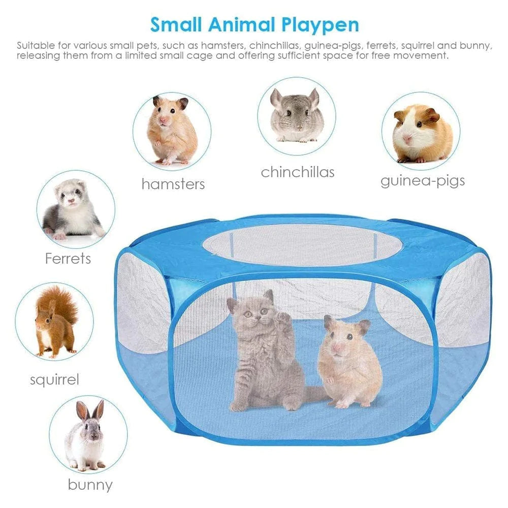 Small Animal Playpen, Waterproof Small Pet Cage Tent Portable Outdoor Exercise Yard Fence with Top Cover anti Escape Yard Fence for Kitten/Cat/Rabbits/Bunny/Hamster/Guinea Pig/Chinchillas Animals & Pet Supplies > Pet Supplies > Dog Supplies > Dog Kennels & Runs Xelparuc   