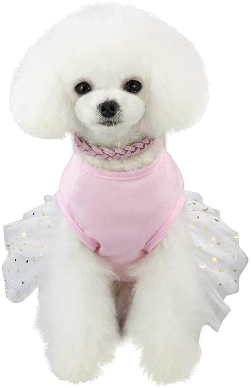 Small Dog Tutu Dress Cat Print Breathable Lace Dress Rabbit Summer Shirt for Chihuahua Yorkies Male Outfits Cat Vest Pet Clothes Animals & Pet Supplies > Pet Supplies > Dog Supplies > Dog Apparel HonpraD   