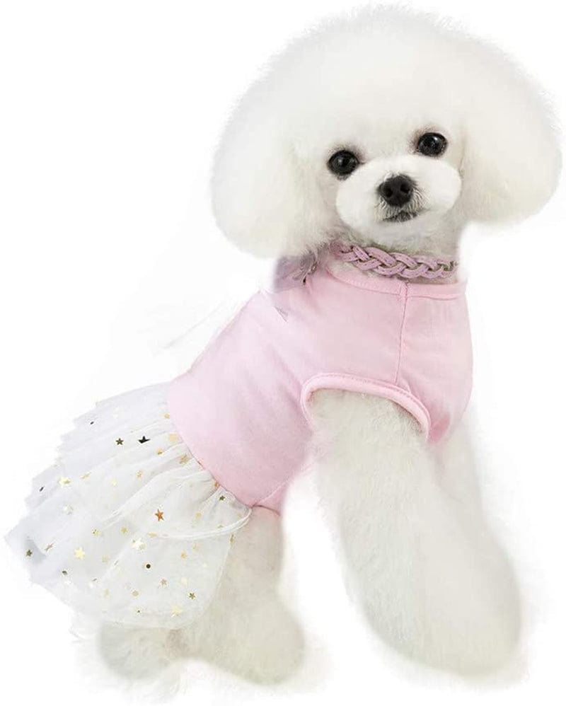 Small Dog Tutu Dress Cat Print Breathable Lace Dress Rabbit Summer Shirt for Chihuahua Yorkies Male Outfits Cat Vest Pet Clothes Animals & Pet Supplies > Pet Supplies > Dog Supplies > Dog Apparel HonpraD   