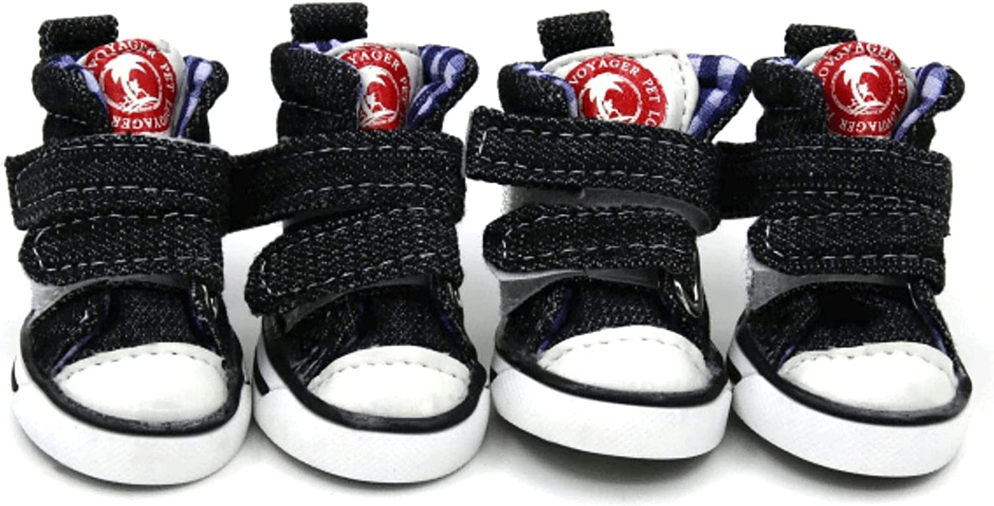 Small Pawz Dog Boots, Puppy Shoes for Extra Small Dogs, Canvas Booties for Cats, anti Slip Sneakers for Puppies Black Label 2 Animals & Pet Supplies > Pet Supplies > Dog Supplies > Dog Apparel GabeFish Black Label 5 