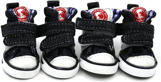 Small Pawz Dog Boots, Puppy Shoes for Extra Small Dogs, Canvas Booties for Cats, anti Slip Sneakers for Puppies Black Label 2 Animals & Pet Supplies > Pet Supplies > Dog Supplies > Dog Apparel GabeFish Black Label 5 