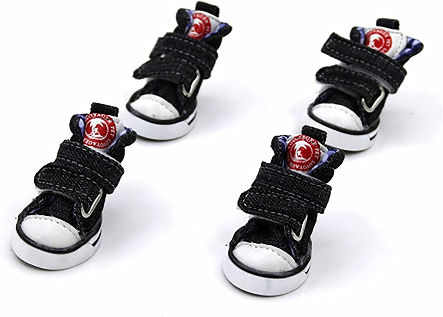 Small Pawz Dog Boots, Puppy Shoes for Extra Small Dogs, Canvas Booties for Cats, anti Slip Sneakers for Puppies Black Label 2 Animals & Pet Supplies > Pet Supplies > Dog Supplies > Dog Apparel GabeFish   