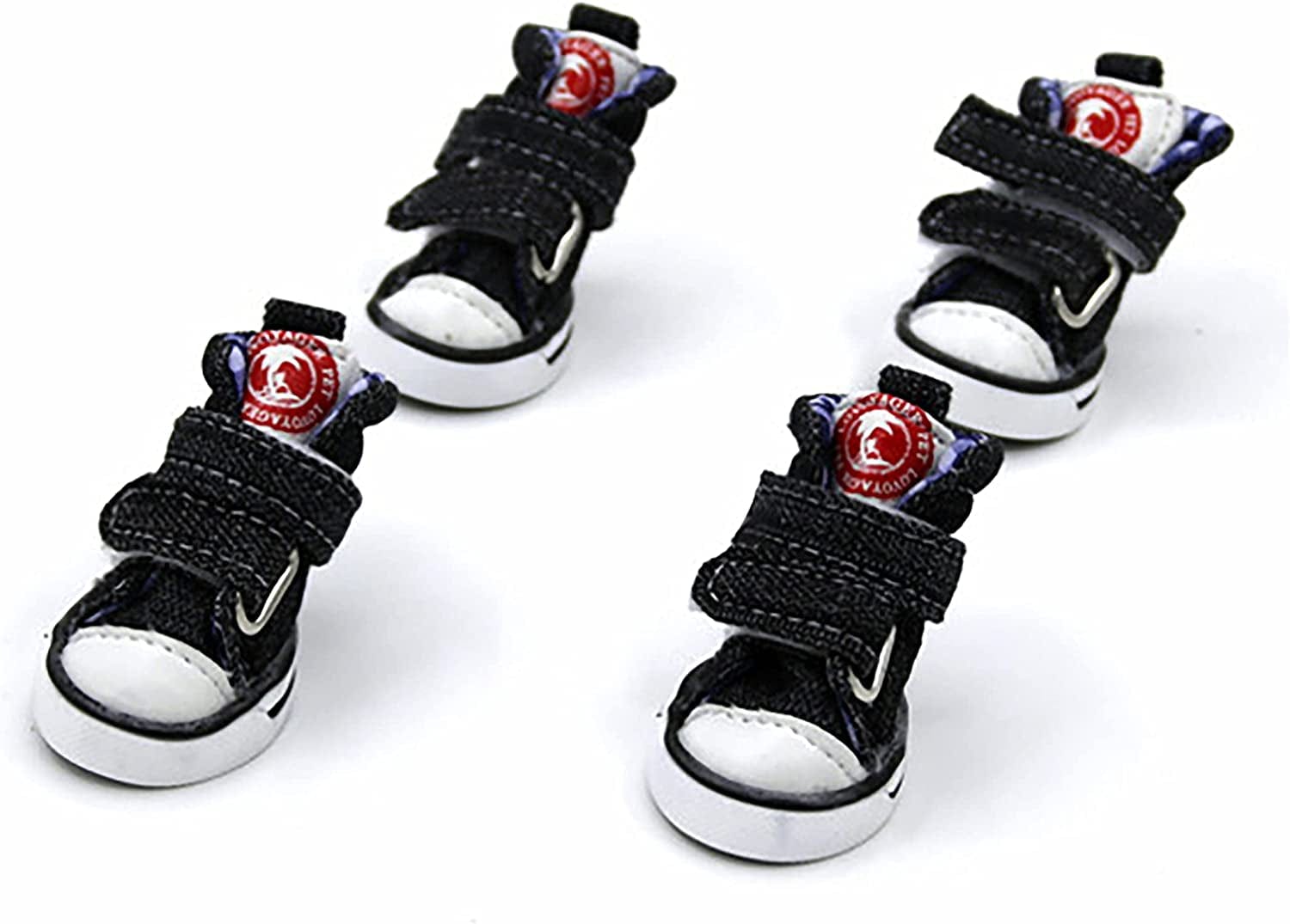 Small Pawz Dog Boots, Puppy Shoes for Extra Small Dogs, Canvas Booties for Cats, anti Slip Sneakers for Puppies Black Label 2 Animals & Pet Supplies > Pet Supplies > Dog Supplies > Dog Apparel GabeFish   