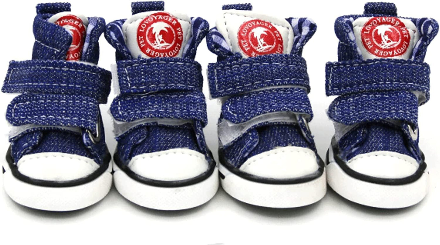 Small Pawz Dog Boots, Puppy Shoes for Extra Small Dogs, Canvas Booties for Cats, anti Slip Sneakers for Puppies Black Label 2 Animals & Pet Supplies > Pet Supplies > Dog Supplies > Dog Apparel GabeFish Blue Label 4 