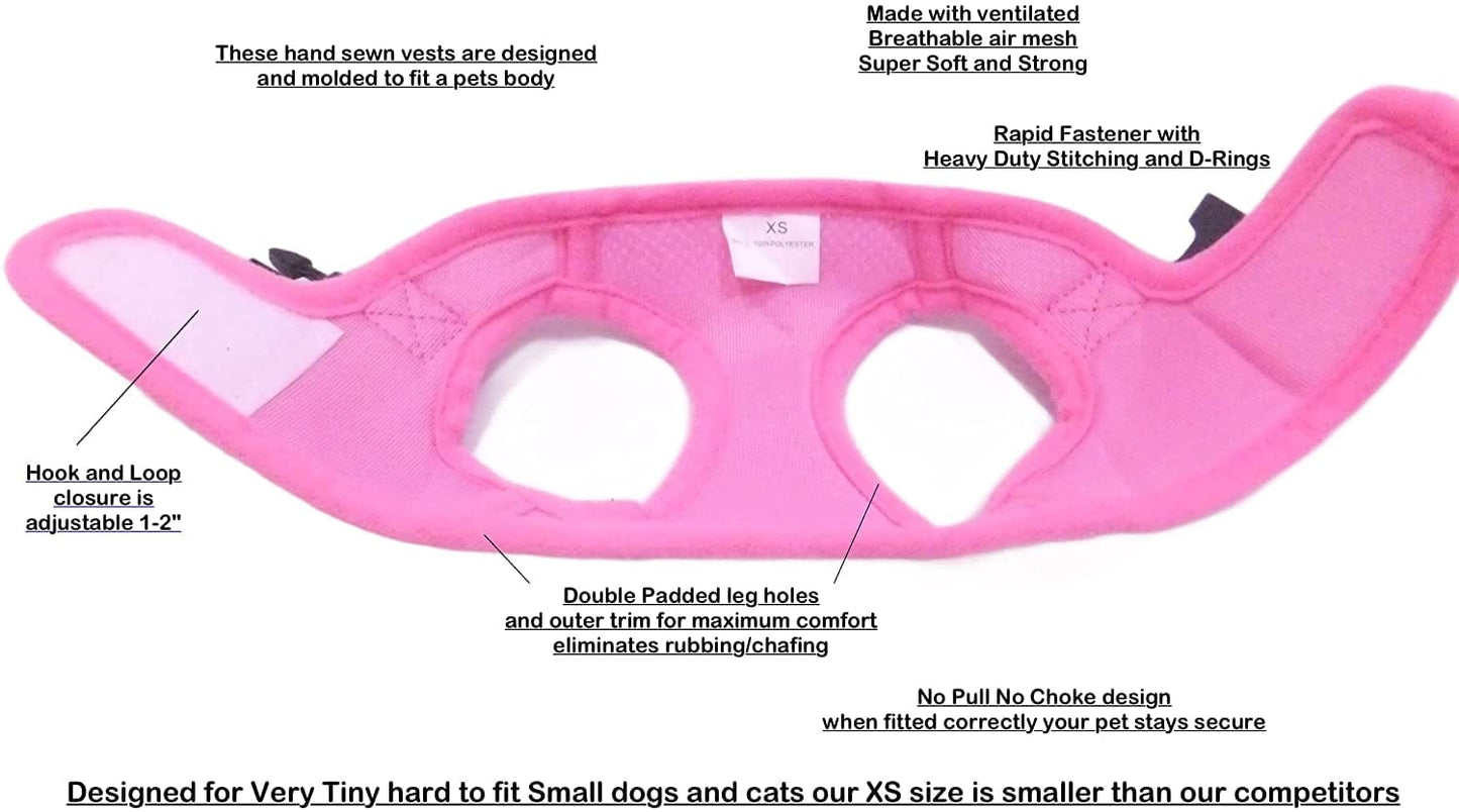 Snazzi Pet Soft Mesh Comfy Step in Dog Vest Harness Small Dogs 2-16 Lbs Teacup Mini Puppy (Baby Pink, XS 9.5"-11.5" 2-4 Lbs) Animals & Pet Supplies > Pet Supplies > Dog Supplies > Dog Apparel YuWi Maufacturing Co.   