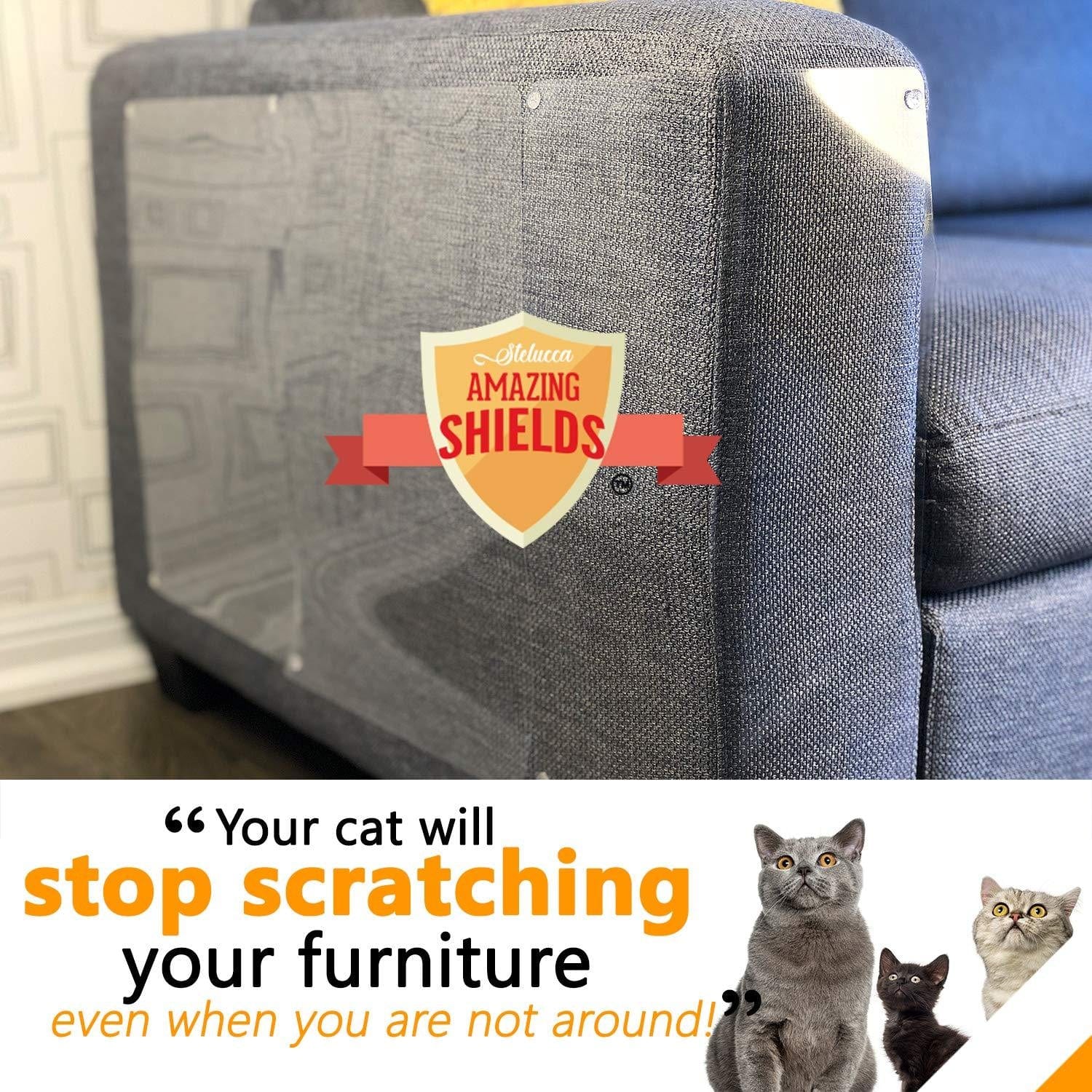 Stelucca Amazing Shields Set X-Large Furniture Protectors from Cats - Cat Repellent for Furniture - Cat Scratch Deterrent - Cat Couch Protector - Scratch Pad - Cat Couch - Cat Scratcher 6 Animals & Pet Supplies > Pet Supplies > Cat Supplies > Cat Furniture Amazing Shields   