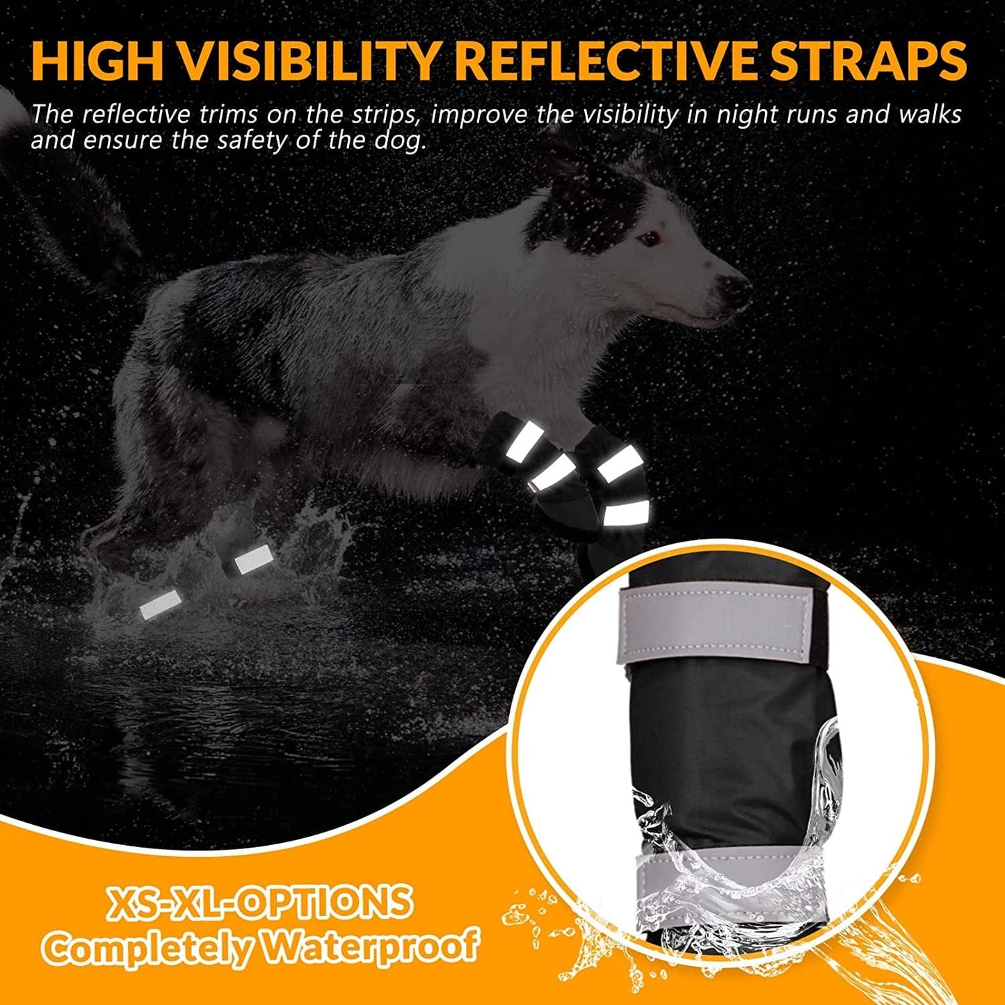 SUNFURA Dog Rain Boots with Warm Fleece, Waterproof and Skid-Proof Medium Large Dog Shoes with Reflective Straps and Rugged Sole, Pet Snow Booties Winter Paw Protector for Outdoor Running Hiking Animals & Pet Supplies > Pet Supplies > Dog Supplies > Dog Apparel SUNFURA   