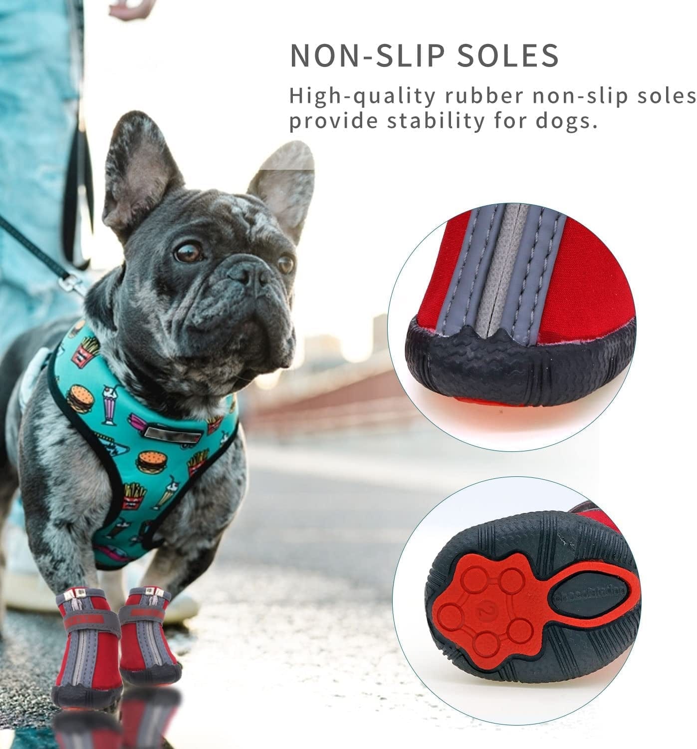 Sunteelong Dog Boots Adjustable Dog Shoes Durable Waterproof Non-Slip Pet Dog Boots with Reflective Strips Outdoor Dog Shoes for Small Medium Large Dogs 4Pcs Animals & Pet Supplies > Pet Supplies > Dog Supplies > Dog Apparel SunteeLong   