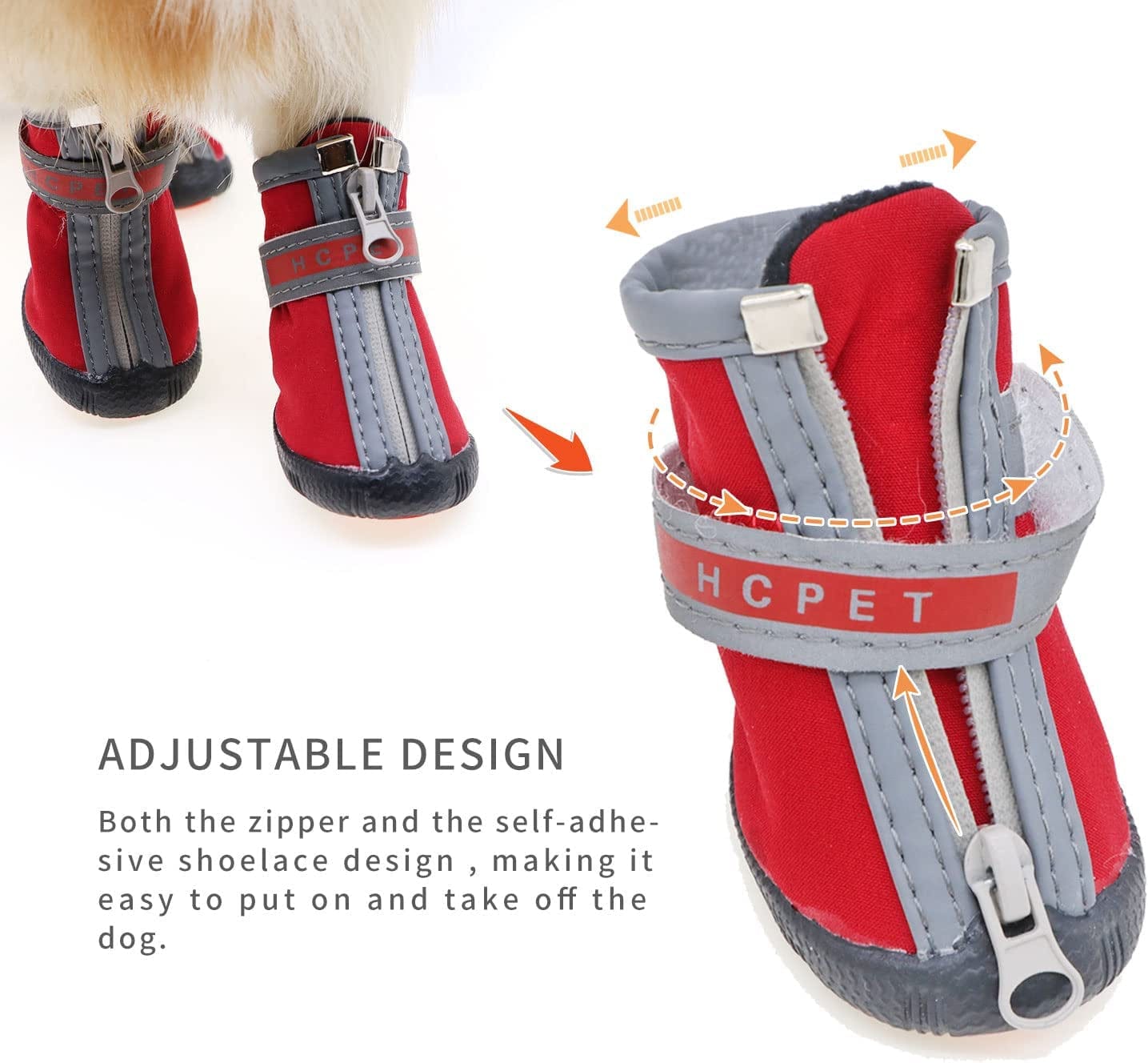 Sunteelong Dog Boots Adjustable Dog Shoes Durable Waterproof Non-Slip Pet Dog Boots with Reflective Strips Outdoor Dog Shoes for Small Medium Large Dogs 4Pcs Animals & Pet Supplies > Pet Supplies > Dog Supplies > Dog Apparel SunteeLong   