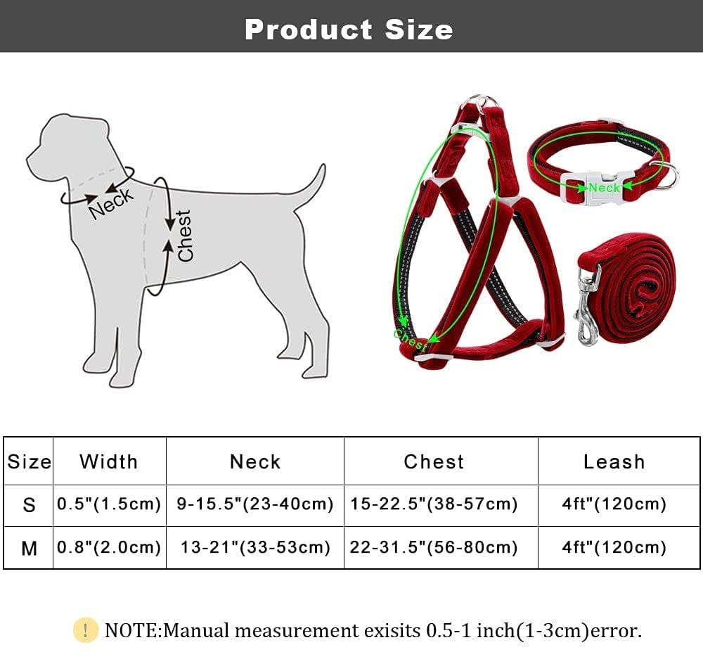 SXNBH Adjustable Dog Collar Harness Leash Set Reflective Soft Puppy Harness Vest Nylon Pet Collars for Small Medium Dogs Chihuahua Animals & Pet Supplies > Pet Supplies > Dog Supplies > Dog Apparel chuju   