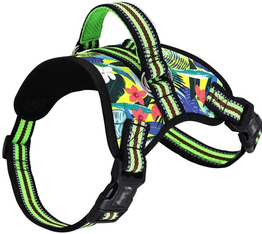 SXNBH Reflective Printed Large Dog Harness Nylon Durable Pet Vest No Pull Dog Harness Adjustable Pitbull Vest for Medium Large Dogs ( Color : D , Size : Small ) Animals & Pet Supplies > Pet Supplies > Dog Supplies > Dog Apparel chuju D Small 
