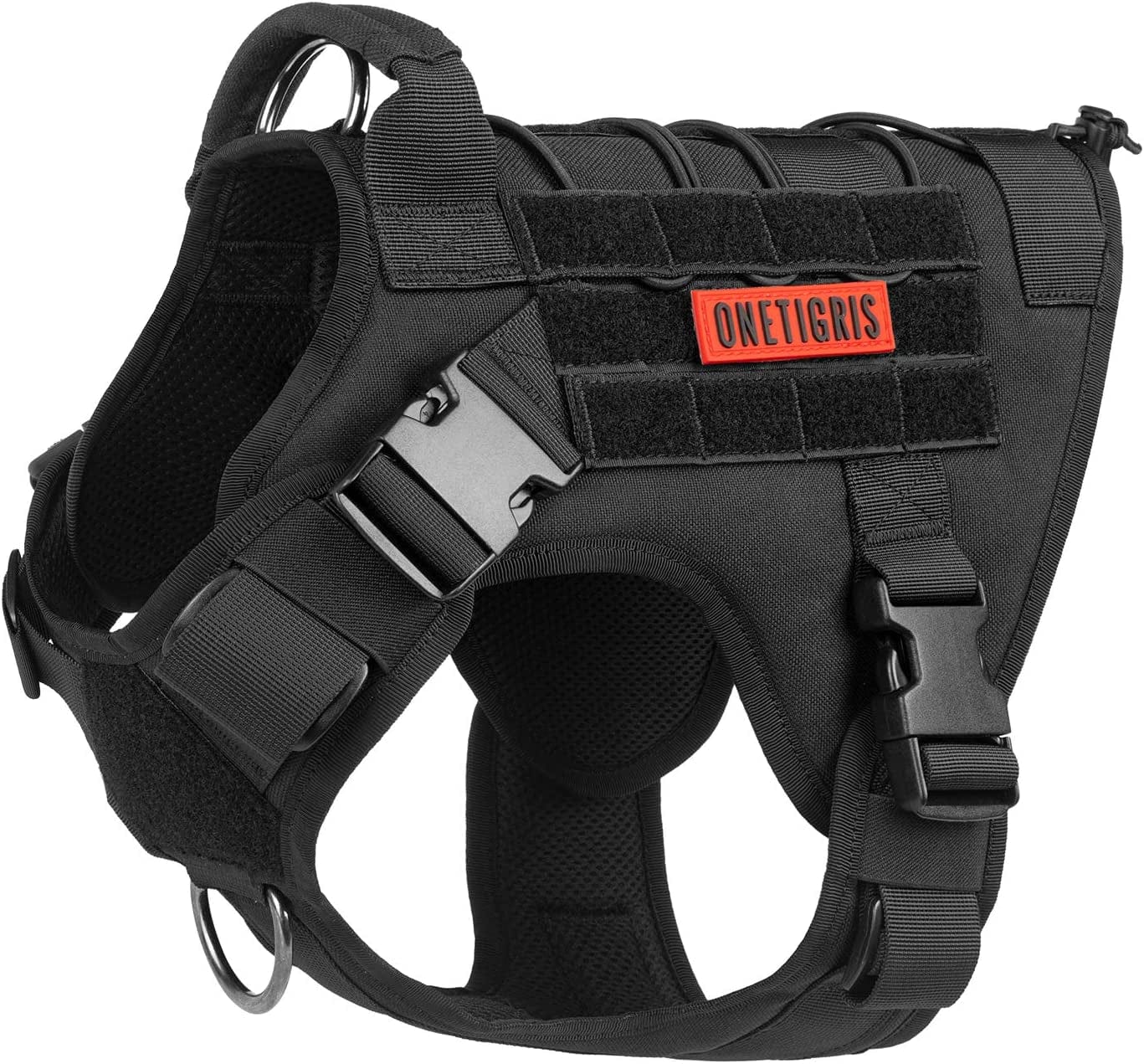 Onetigris Tactical Dog Harness for Large Dog Full Metal Buckled No Pul –  KOL PET