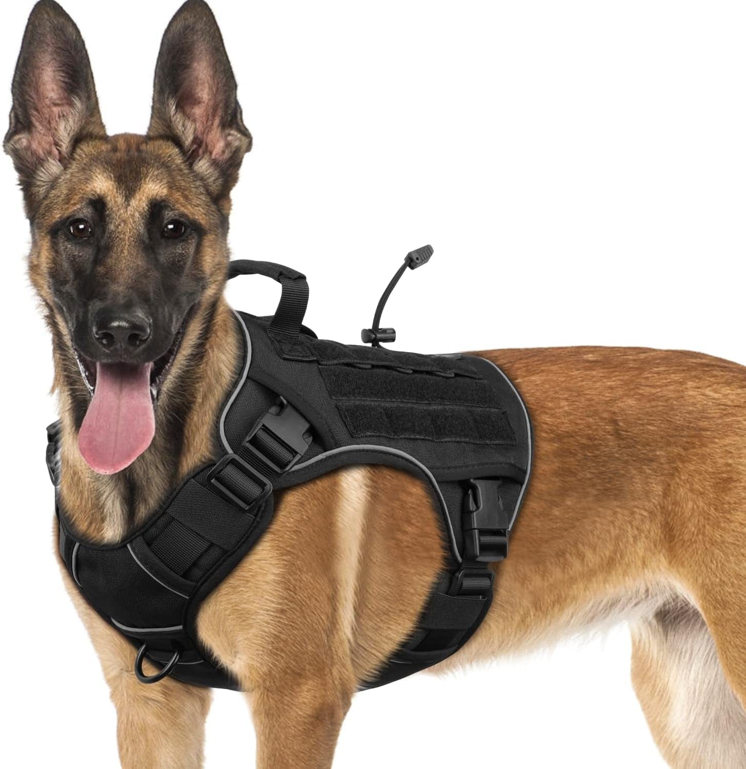 Tactical Dog Harness Vest with Handle Tactical Dog Harness for Large Dogs No Pull Adjustable Pet Harness Reflective K9 Military Service Dog Harnesses for Walking Hiking Training (L) Animals & Pet Supplies > Pet Supplies > Dog Supplies > Dog Apparel WINGOIN Black X-Small 