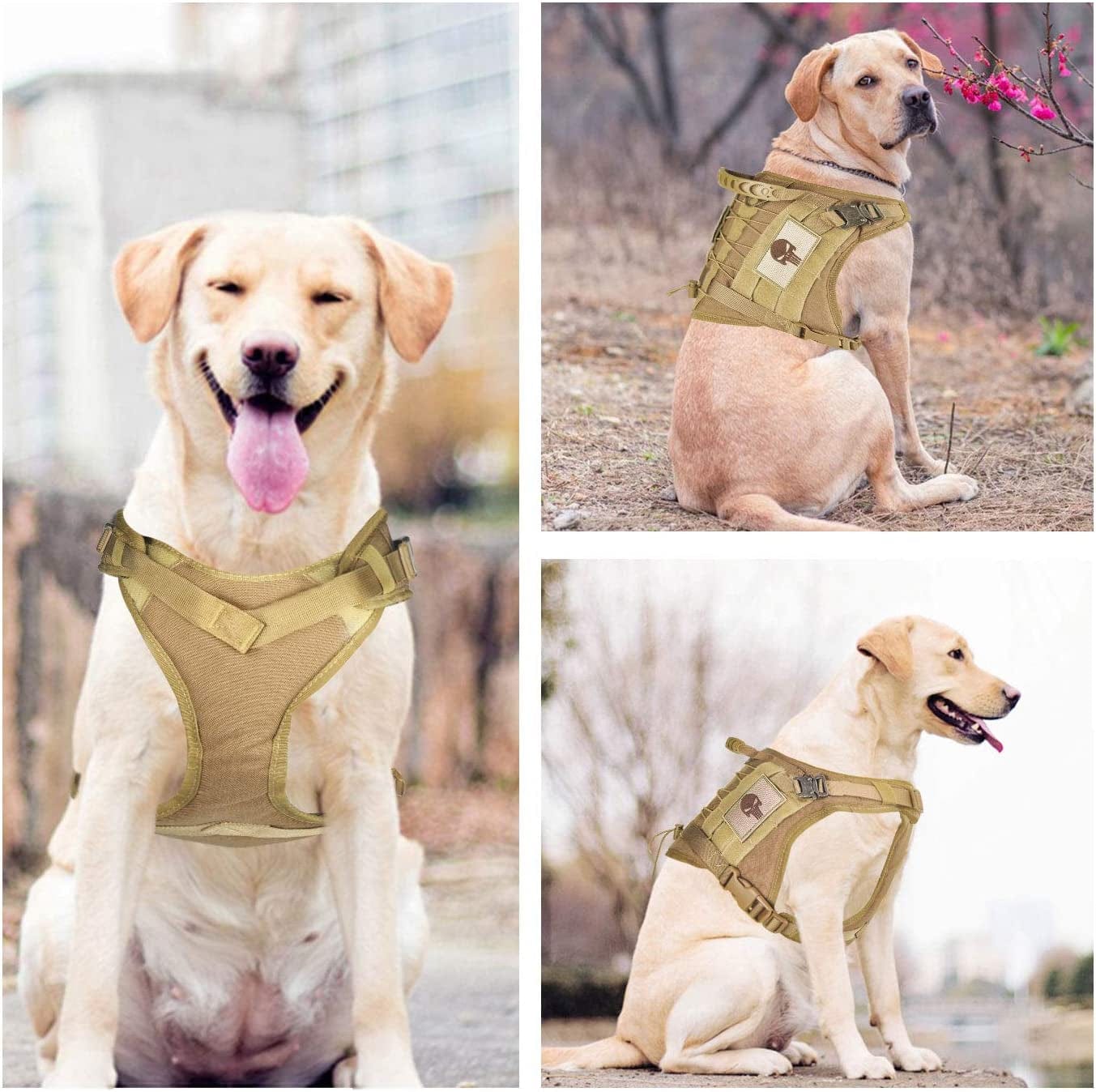 Tactical Service Dog Vest Harness K9 Military Molle Dog Vest for Outdoor Training Hunting Waterproof Pet Dog Harness with Rubber Handle & Metal Buckle Animals & Pet Supplies > Pet Supplies > Dog Supplies > Dog Apparel SALFSE   