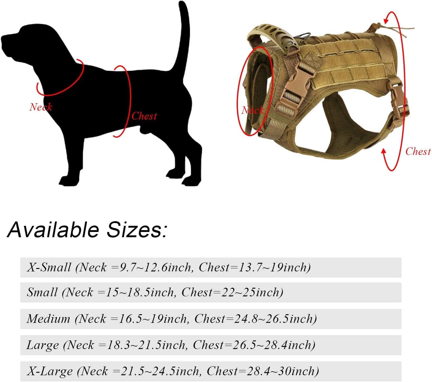 Tactical Service Dog Vest Harness Outdoor Training Handle Water-Resistant Comfortable Military Patrol K9 Dog Harness with Handle Animals & Pet Supplies > Pet Supplies > Dog Supplies > Dog Apparel Hanshengday   