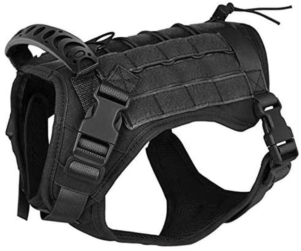 Tactical Service Dog Vest Harness Outdoor Training Handle Water-Resistant Comfortable Military Patrol K9 Dog Harness with Handle Animals & Pet Supplies > Pet Supplies > Dog Supplies > Dog Apparel Hanshengday Black Large (Pack of 1) 