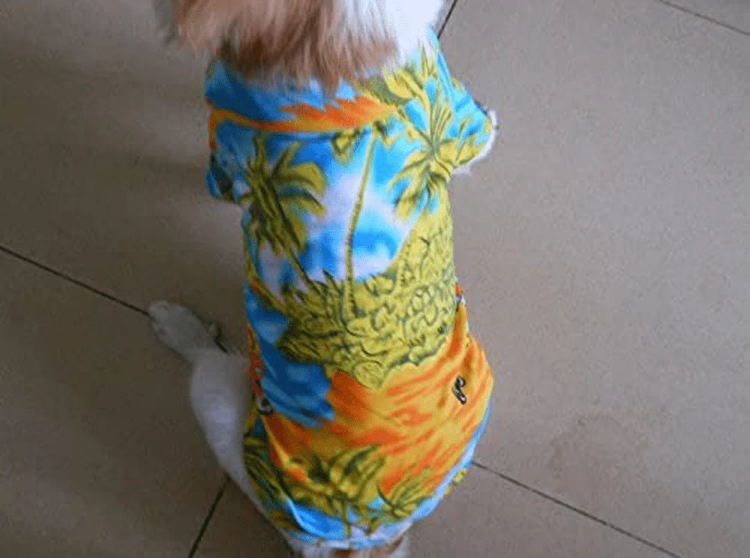 Tangpan Hawaiian Beach Coconut Tree Print Dog Shirt Summer Camp Shirt Clothes Animals & Pet Supplies > Pet Supplies > Cat Supplies > Cat Apparel Tangpan   