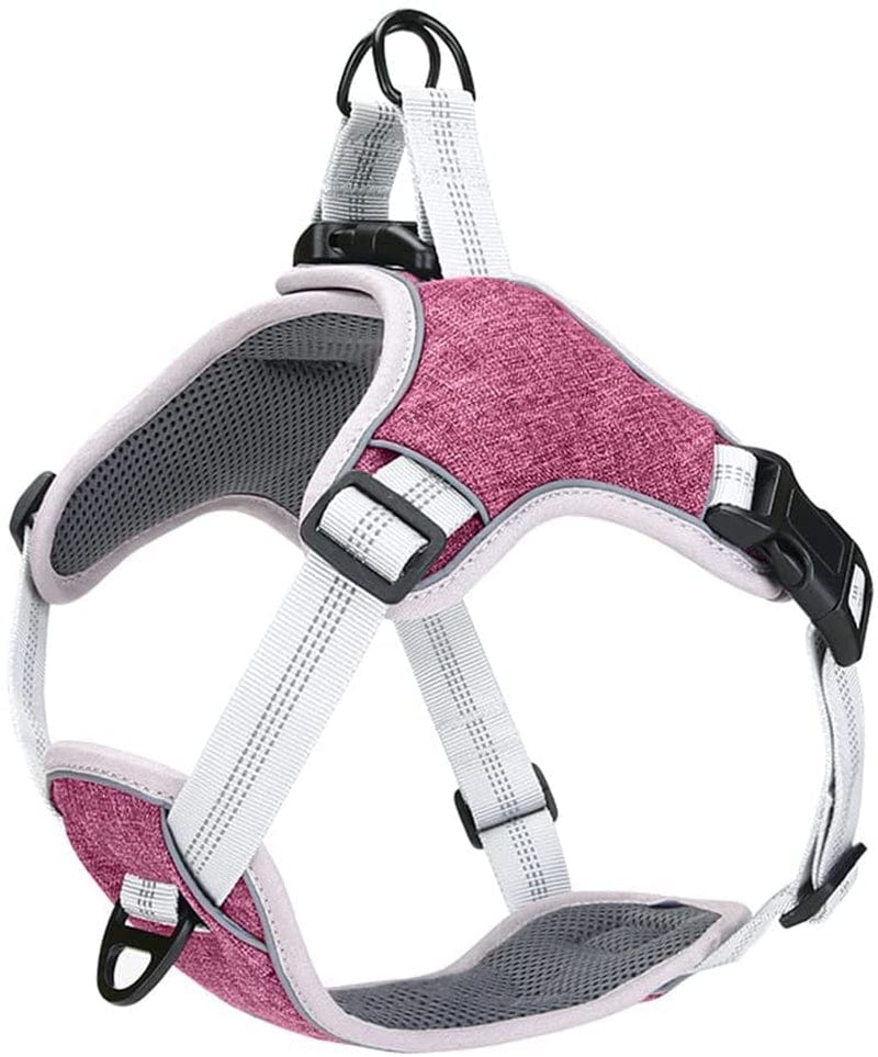 Tangpan Oxford No Pull Dog Harness, Adjustable Reflective Pet Vest Harness with 2 Metal Clips (Purple,S) Animals & Pet Supplies > Pet Supplies > Dog Supplies > Dog Apparel TangPan Purple Small 