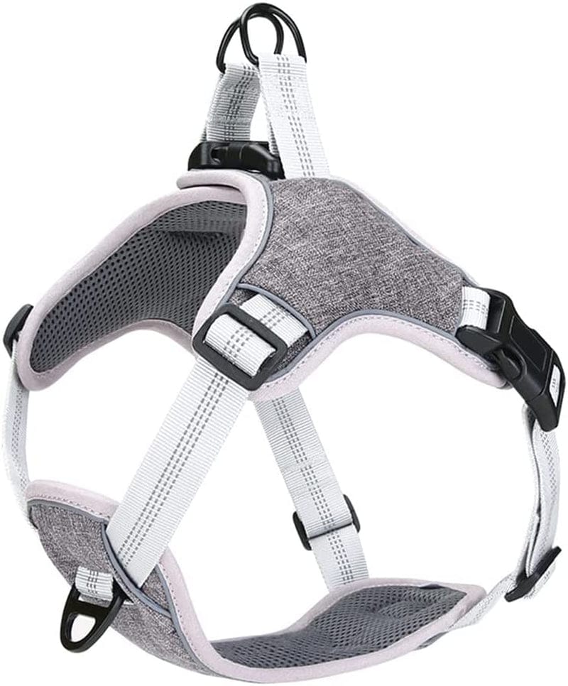 Tangpan Oxford No Pull Dog Harness, Adjustable Reflective Pet Vest Harness with 2 Metal Clips (Purple,S) Animals & Pet Supplies > Pet Supplies > Dog Supplies > Dog Apparel TangPan Grey XX-Large 