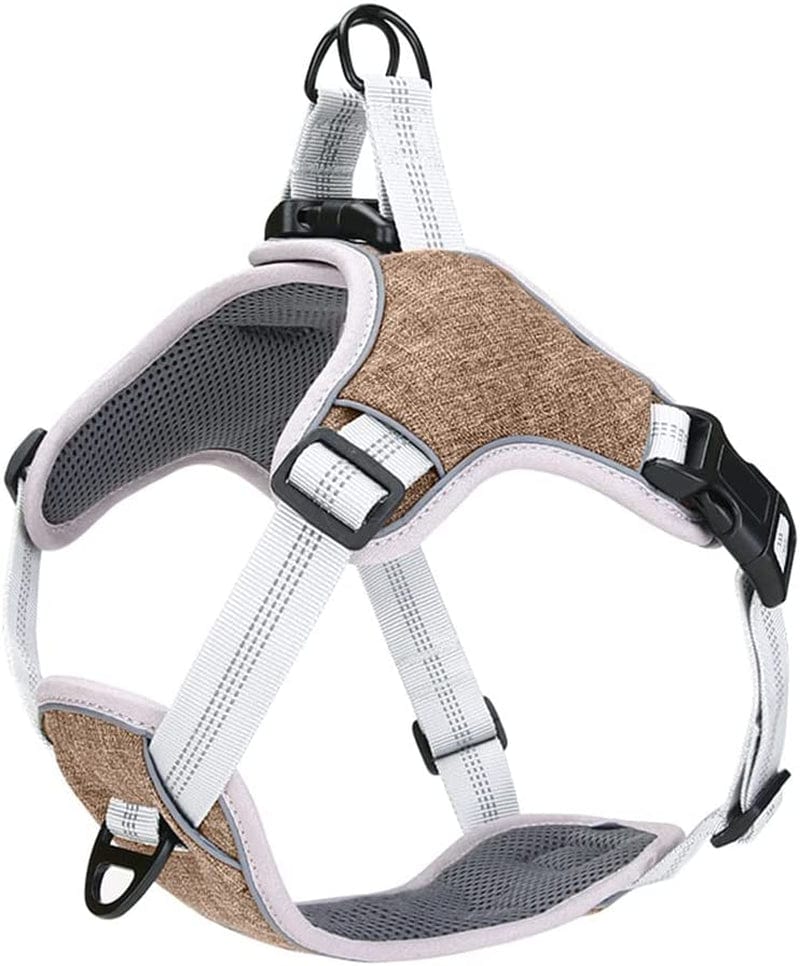 Tangpan Oxford No Pull Dog Harness, Adjustable Reflective Pet Vest Harness with 2 Metal Clips (Purple,S) Animals & Pet Supplies > Pet Supplies > Dog Supplies > Dog Apparel TangPan Champagne XX-Large 