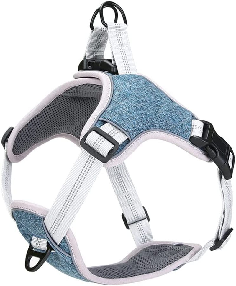 Tangpan Oxford No Pull Dog Harness, Adjustable Reflective Pet Vest Harness with 2 Metal Clips (Purple,S) Animals & Pet Supplies > Pet Supplies > Dog Supplies > Dog Apparel TangPan Blue XX-Large 