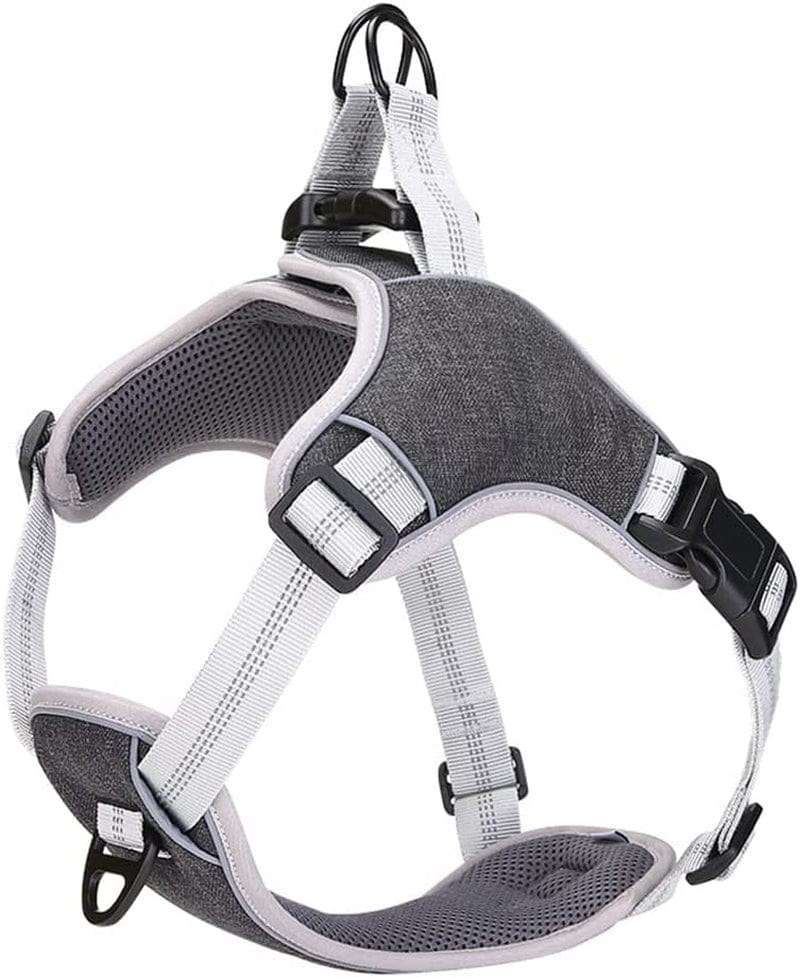 Tangpan Oxford No Pull Dog Harness, Adjustable Reflective Pet Vest Harness with 2 Metal Clips (Purple,S) Animals & Pet Supplies > Pet Supplies > Dog Supplies > Dog Apparel TangPan Black XX-Large 