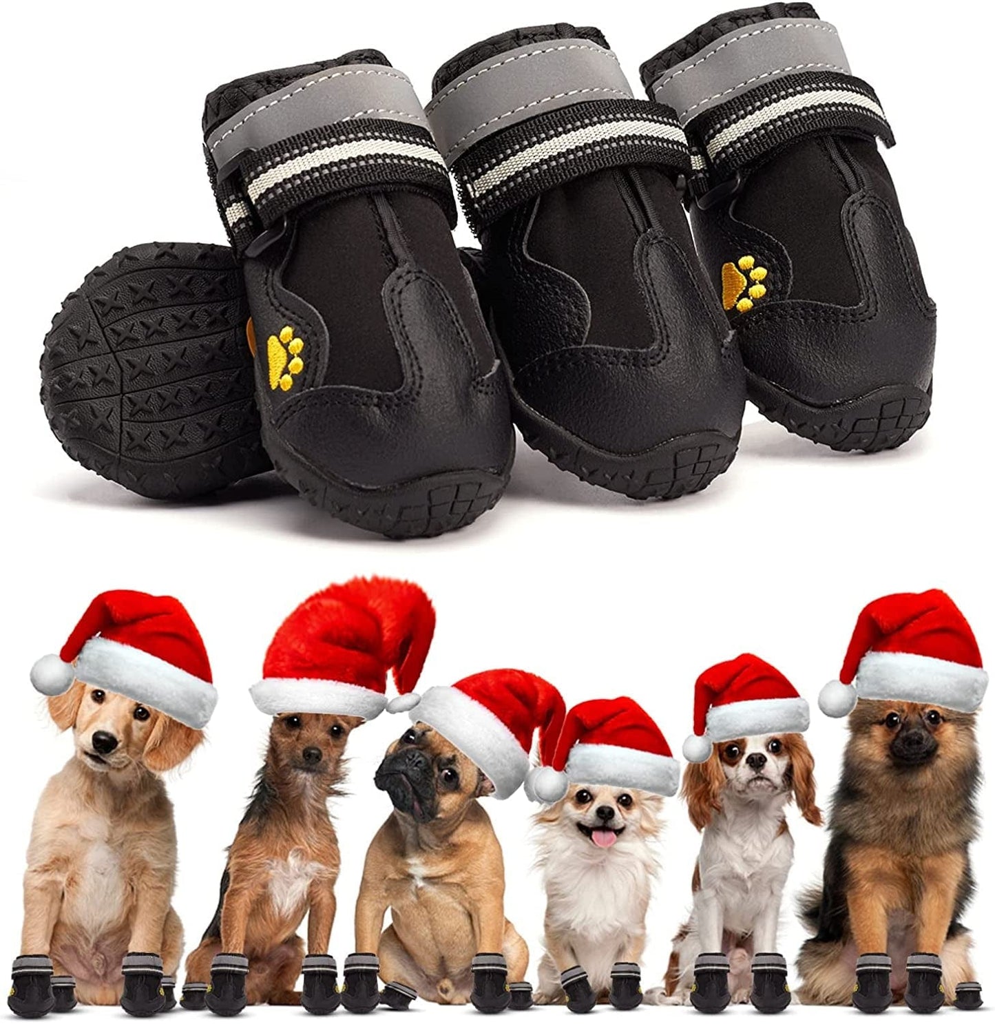Tasperfed Dog Boots Reflective Breathable Adjustable Waterproof Boots Reflective Non-Slip Soles and Non-Slip Outdoor Dog Shoes for Border Collie Coca Etc. (Size 5) (2.76''L*2.56''W*2.36''H) Animals & Pet Supplies > Pet Supplies > Dog Supplies > Dog Apparel Tasperfed size 6  