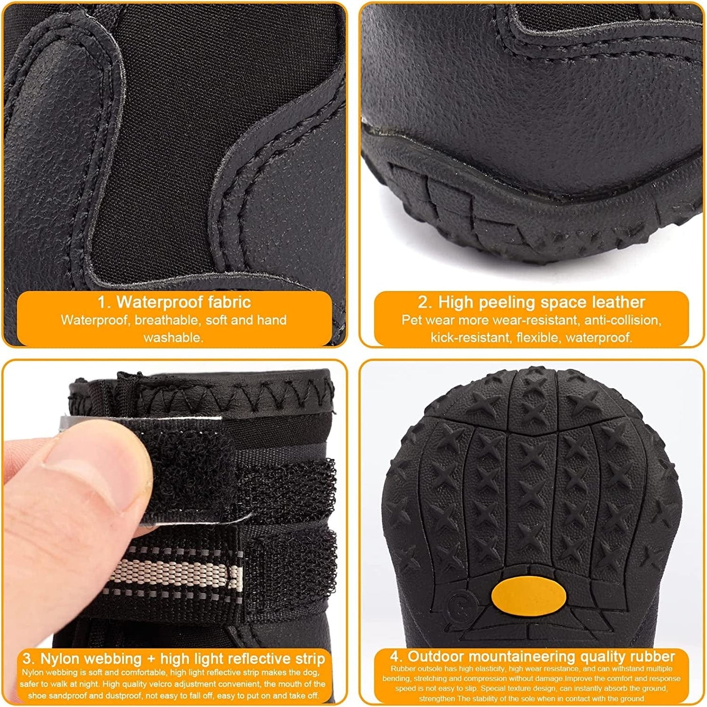 Tasperfed Dog Boots Reflective Breathable Adjustable Waterproof Boots Reflective Non-Slip Soles and Non-Slip Outdoor Dog Shoes for Border Collie Coca Etc. (Size 5) (2.76''L*2.56''W*2.36''H) Animals & Pet Supplies > Pet Supplies > Dog Supplies > Dog Apparel Tasperfed   