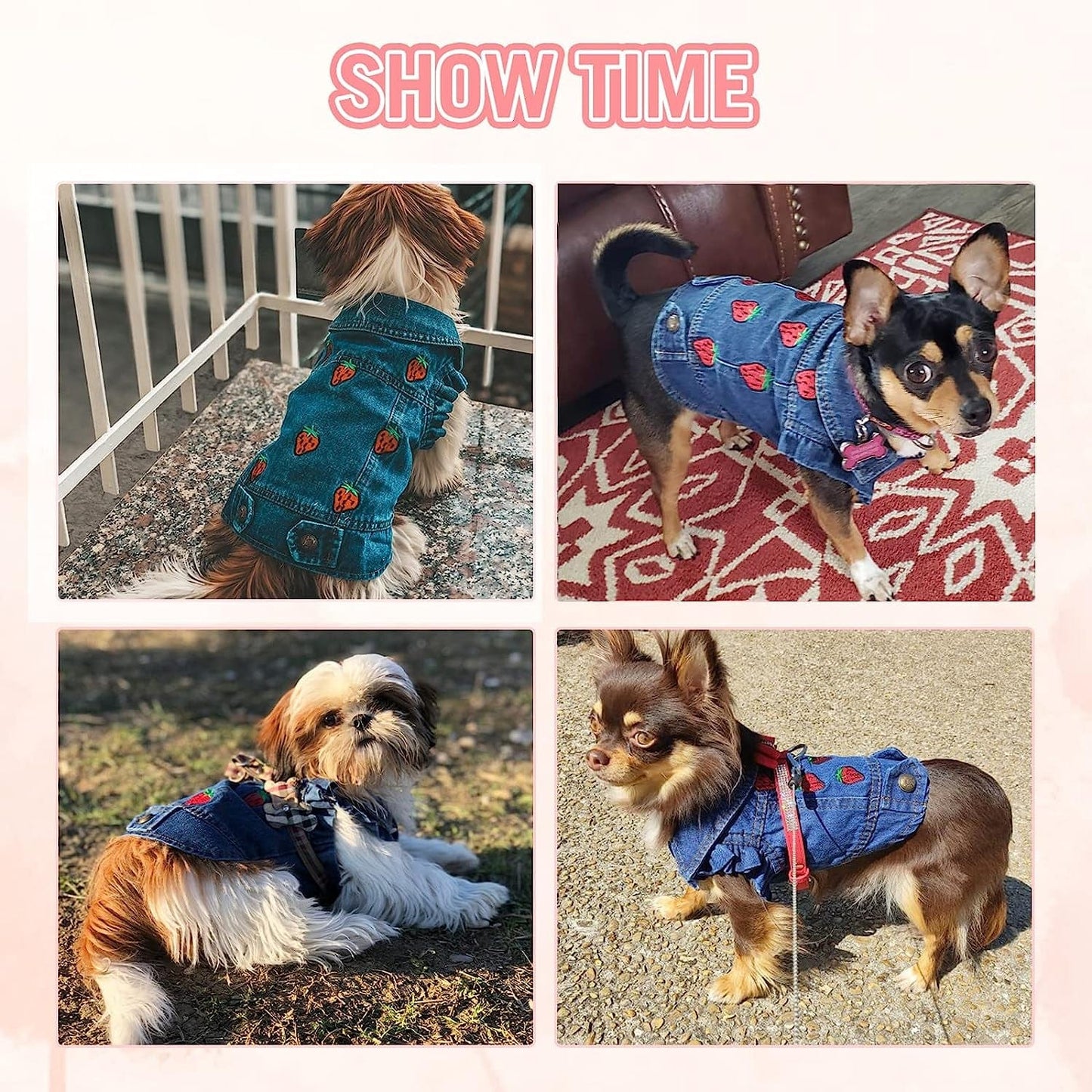 TENGZHI Dog Jeans Jacket Puppy Blue Denim Lapel Vest Coat Classic Puppy Vintage Clothes Cool Puppy Machine Washable Coat for Small Medium Dogs Girl Boy Animals & Pet Supplies > Pet Supplies > Dog Supplies > Dog Apparel Yi Wu Shi Teng Zhi Dian Zi Shang Wu You Xian Gong Si   
